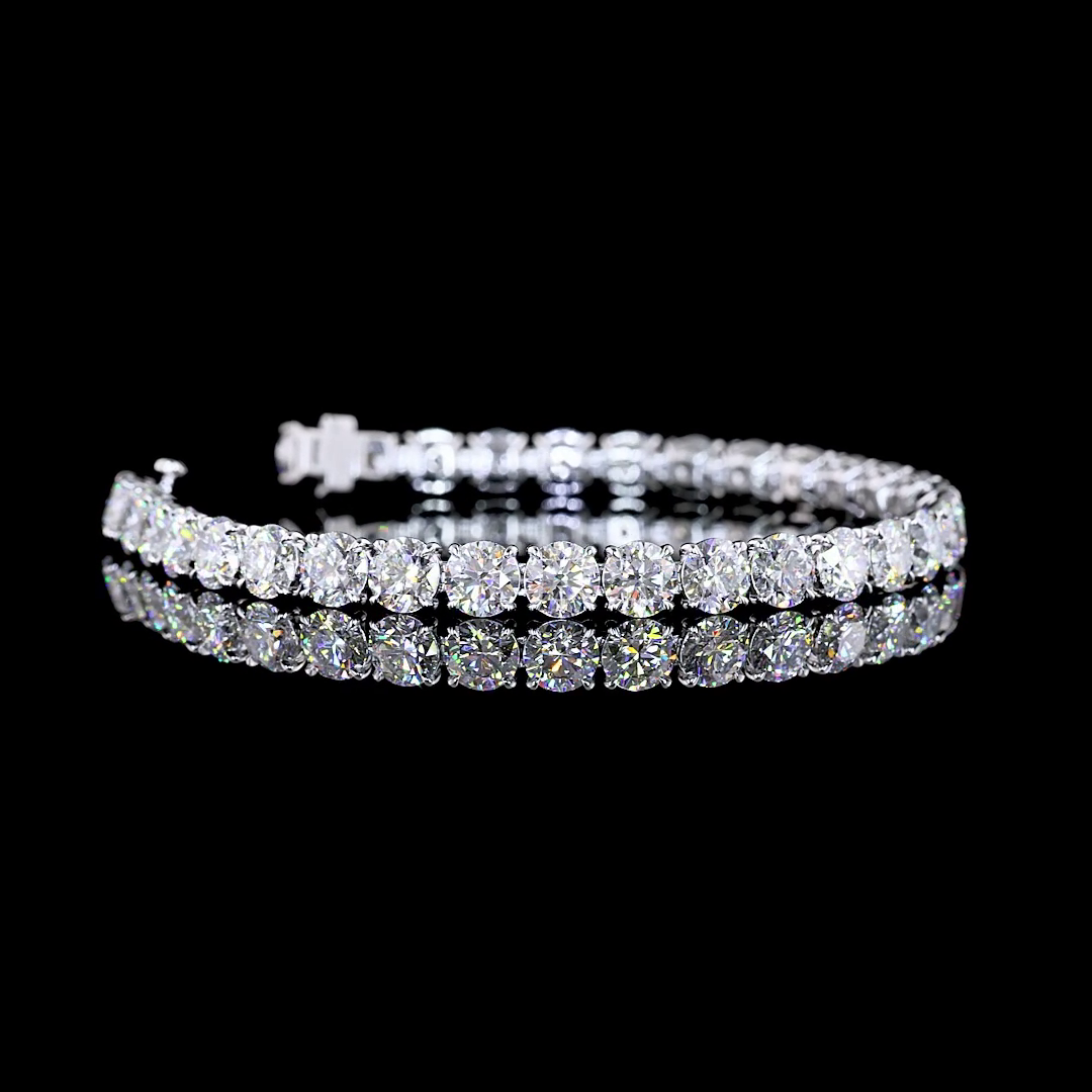 5.39 CT round lab-grown diamond tennis bracelet in 14K yellow gold