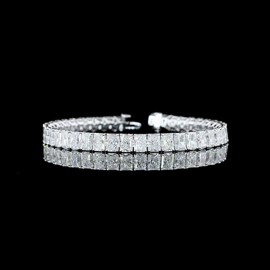 2.87 CT bezel lab-grown diamond tennis bracelet in 14K white gold